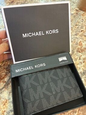 Michael Kors Black Signature Money Clip Wallet